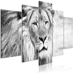 Arkiio The King of Beasts Wide Black & White 100x50 Tavla