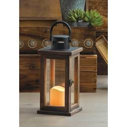 Lodge Wooden with Distressed Brown 10.75" Tall