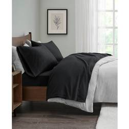 Sleep Philosophy Micro Fleece Bed Sheet Black (243.84x167.64)