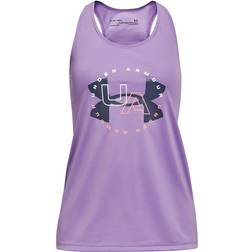 Under Armour Girl's Tech Big Logo Tank Top - Vivid Lilac/Utility Blue (1369904-560)