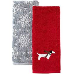 SKL Home Snow Many Dachshunds Guest Towel Red (63.5x40.64)