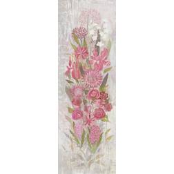 Marmont Hill Handmade A Floral Frenzy Soft Pink I Painting Print on Canvas Wall Decor 20x60"