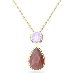 Swarovski Orbita Drop Cut Long Necklace - Gold/Multicolour