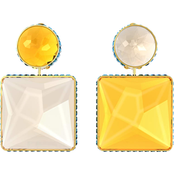 Swarovski Orbita Square Cut Drop Earrings - Gold/Multicolour