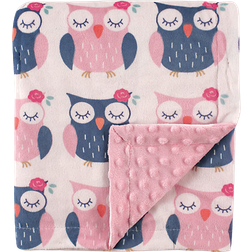 Hudson Mink Blanket with Dotted Backing Owls