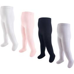 Hudson Baby Cable Knit Tights 4-pack - Light Pink and Black (10754083)