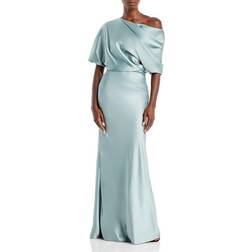 Amsale Draped Bodice Gown - Jade