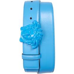 Versace Medusa Leather Belt - Blue/Versace Gold