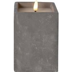 Star Trading Blockljus Flamme Cement. 14,5cm LED-ljus