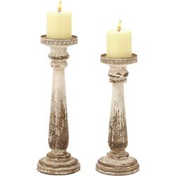 Litton Lane Brown Wood Traditional (Set of 2)