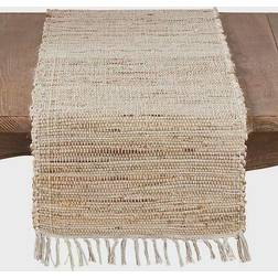 Saro Lifestyle Chindi Tablecloth Beige (182.88x40.64)