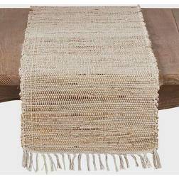 Saro Lifestyle Chindi Tablecloth Beige (182.88x40.64cm)