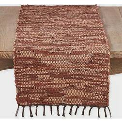 Saro Lifestyle Cuir Chindi Tablecloth Brown (182.88x40.64)