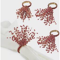 Saro Lifestyle Beaded Napkin Ring 6" 4pcs