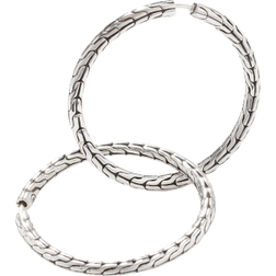 Ippolita Carved Chain Medium Hoop Earring - Silver