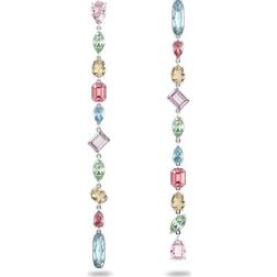 Swarovski Gema Asymmetrical Drop Earrings - Silver/Multicolour