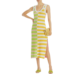 Staud Seashore Ribbed Knit Tank Midi Dress - Capri Stripe
