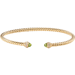 David Yurman Cablespira Bracelet - Gold/Peridot/Diamonds