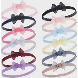 Hudson Petite Bow Headbands 12-pack - Navy