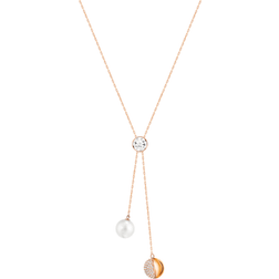 Swarovski Forward Y Necklace - Rose Gold/Transparent/Pearl