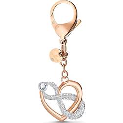 Swarovski Infinity and Heart Bag Charm - Rose Gold/Transparent