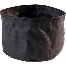 APS Ø17x11 cm Kraftg foldbar papirspose Læderlook Sort,1 stk Brotkorb