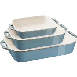 Staub Stentøj Ovnfad sæt 3-dele ancient-turquoise Ovnfast fad