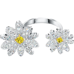 Swarovski Eternal Flower Open Ring - Silver/Yellow/Transparent