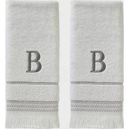 SKL Home Casual Monogram B Guest Towel White (66.04x40.64cm)