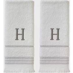 SKL Home Casual Monogram H Guest Towel White (66.04x40.64cm)