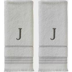 SKL Home Casual Monogram J Guest Towel White (66.04x40.64cm)