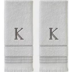 SKL Home Casual Monogram K Guest Towel White (66.04x40.64)