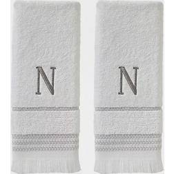 SKL Home Casual Monogram N Guest Towel White (66.04x40.64cm)