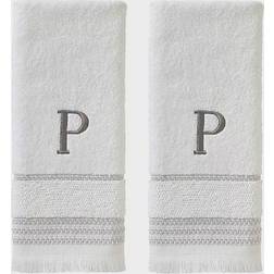 SKL Home Casual Monogram P Guest Towel White (66.04x40.64)