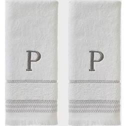 SKL Home Casual Monogram P Guest Towel White (66.04x40.64cm)
