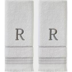 SKL Home Casual Monogram R Guest Towel White (66.04x40.64cm)