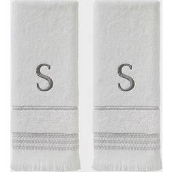 SKL Home Casual Monogram S Guest Towel White (66.04x40.64cm)