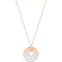 Swarovski Circle Pendant Necklace - Rose Gold/Silver/Transparent