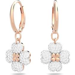 Swarovski Latisha Flower Hoop Earrings - Rose Gold/Transparent