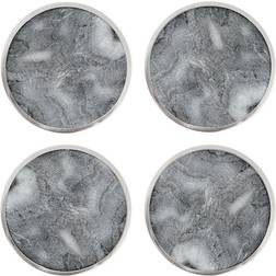 Hilke Collection Black Marble Coasters 4 Stk Nikkelbelagt Messing Dækkeservietter & Coasters Marmor Sort 1989-002 Glasbrik 4stk
