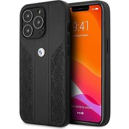 BMW Deklas BMHCP13LRSPPK iPhone 13 Pro 13 6.1 quot juodas juodas kietas deklas, odos kreive perforuotas