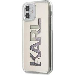 Karl Lagerfeld iPhone 12 Mini Cover Liquid Glitter Sølv