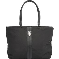 Tommy Hilfiger Monogram Plaque Tote Bag BLACK One Size