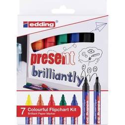 Edding 4-3033-7 Flipchart-marker Colourful 1.5 3 mm Sort, Gul, Orange, Rød, Grøn, Blå 1 Set