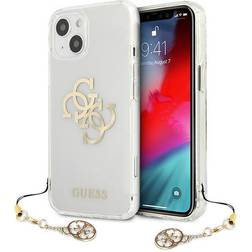 Guess Funda Iphone 13 Mini 2 Materiales 4g Charms Transparente Logo Dorado