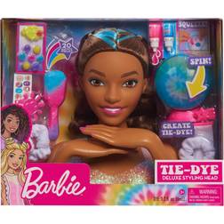 Barbie Tie-Dye Deluxe Styling Head Brunette Hair with Blue Highlights