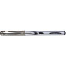 Universal Stick Gel Pen, Medium 0.7mm, Black Ink, Silver/Black Barrel, Dozen