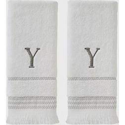 SKL Home Casual Monogram Y Guest Towel White (66.04x40.64cm)