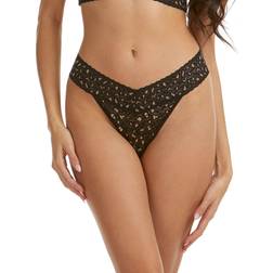 Hanky Panky Cross Dyed Leopard Original Rise Thong - Black/Praline