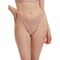 Hanky Panky Cross Dyed Leopard Original Rise Thong - Desert Rose/White